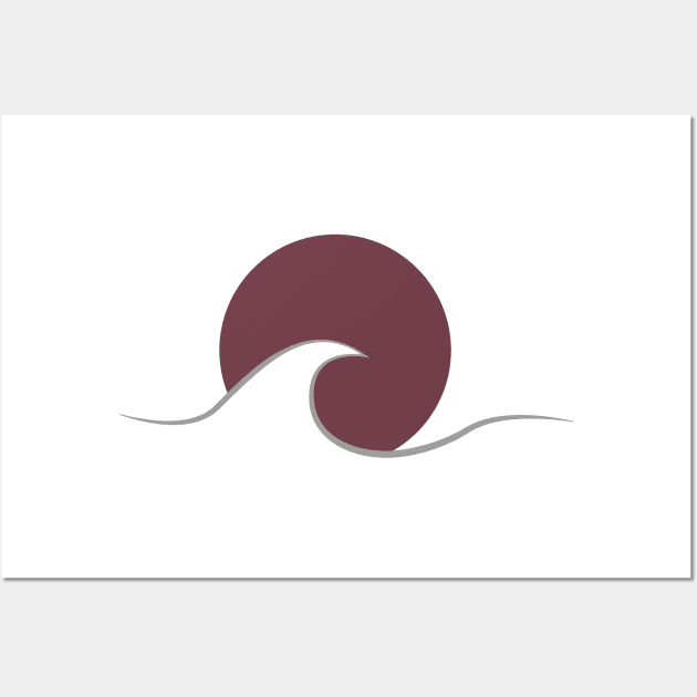 Minimal Surf Wave and Sun Wall Art by JDP Designs